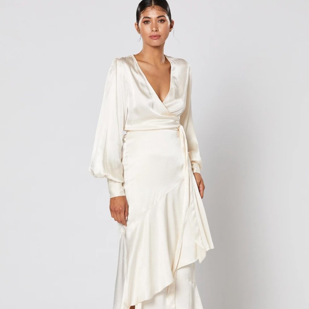 NWOT Winona Australia Silk Wrap Dress: MIELE DRESS PEARL- Bridal Collection